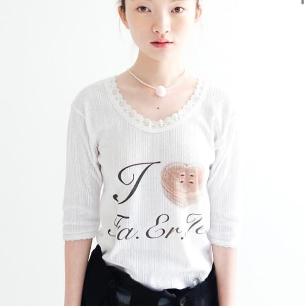 샵 페어리 fa.er.ie lace T-shirt (ivory)