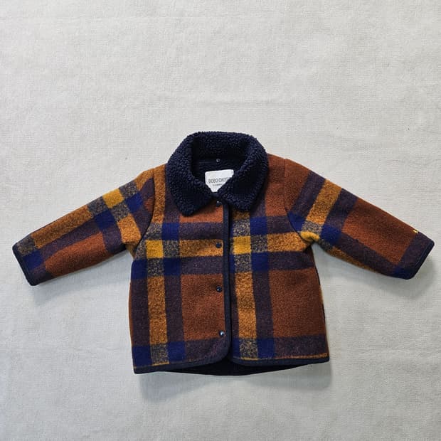 86 보보쇼즈 키즈 체크 무늬 자켓 0317Y