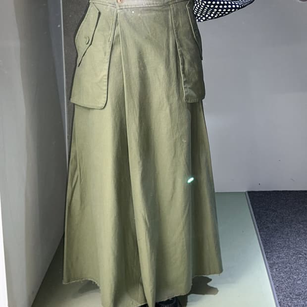 soft khaki wrap maxi skirt