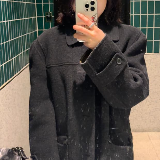 핸드메이드 빈티지 코트 차콜