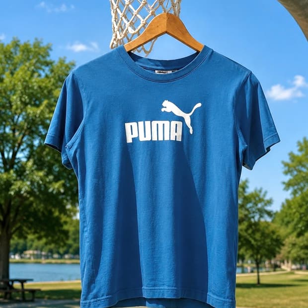 2000s PUMA 푸마 일본 빈티지 하늘색 반팔 티셔츠