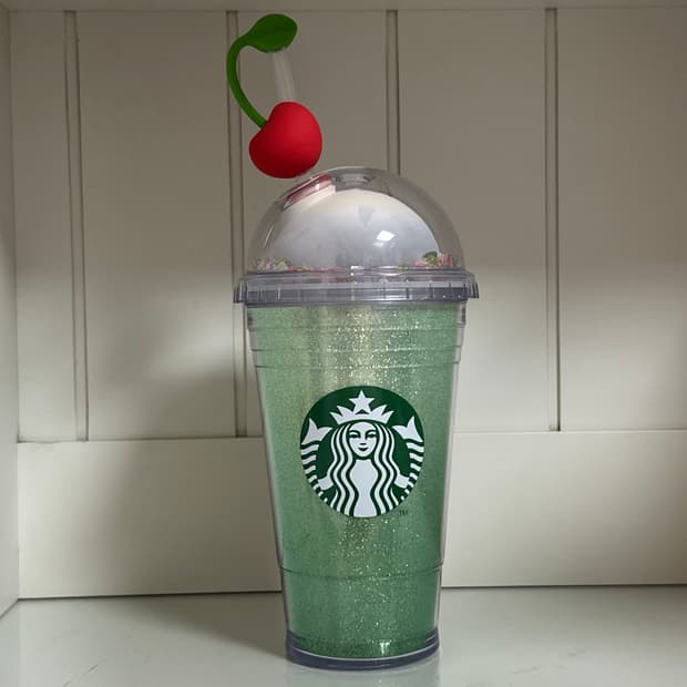 스타벅스 23 밸런타인 라임 글리터 콜드컵 텀블러 473ml
