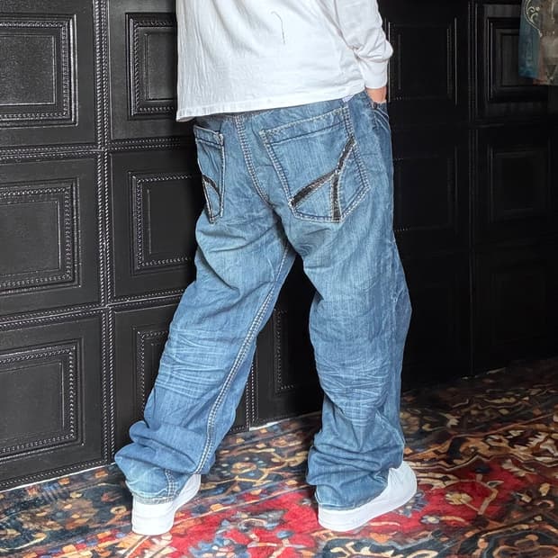 a245) 38 빈티지 워싱 데님팬츠