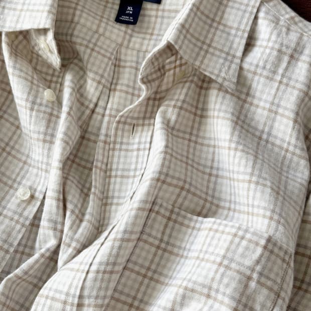 Brushed cotton nel check B/D shirt