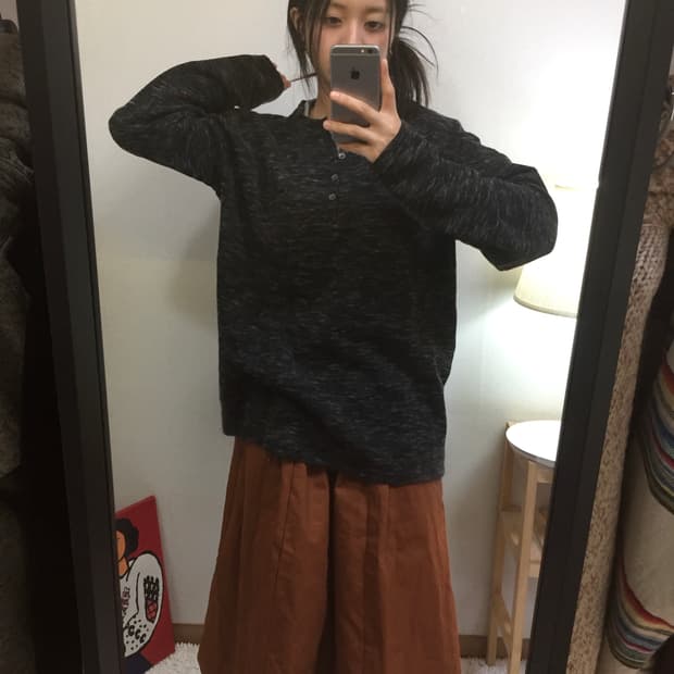 oversized heather knit top