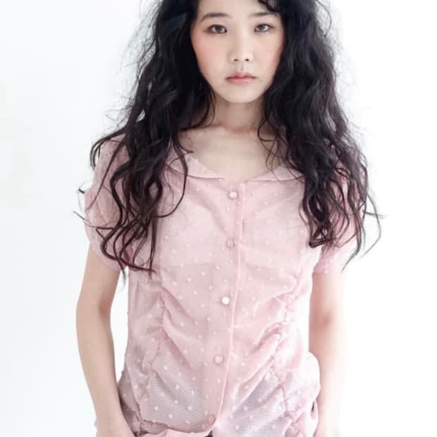 샵페어리 seethrough dot pure blouse