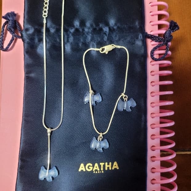 아가타 강아지 목걸이 팔찌 세트/ Agatha