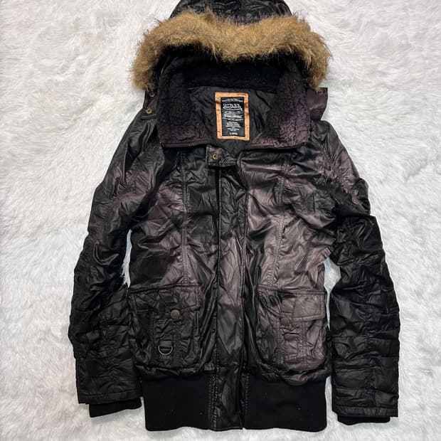 Von Dutch y2k grunge shirring parka