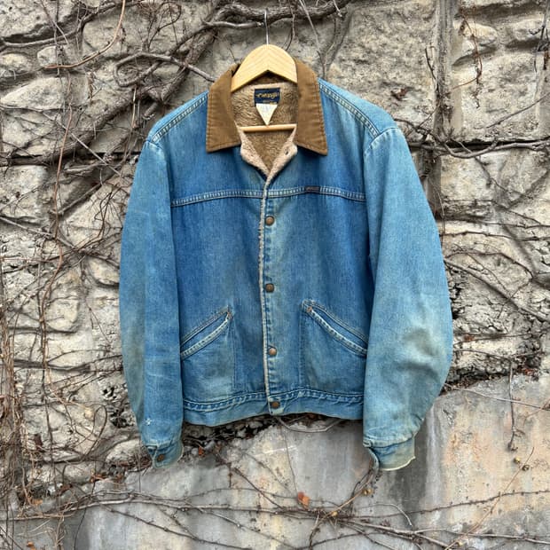 70~80s 랭글러 빈티지 74227nv 쉐르파 데님 트러커 자켓