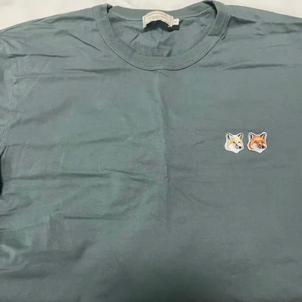 메종키츠네 더블폭스헤드 올리브 xl