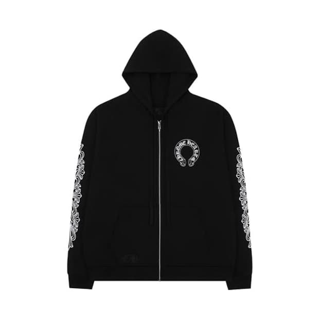 [L] 크롬하츠 홀스슈 플로랄 후드집업 헤비웨이트