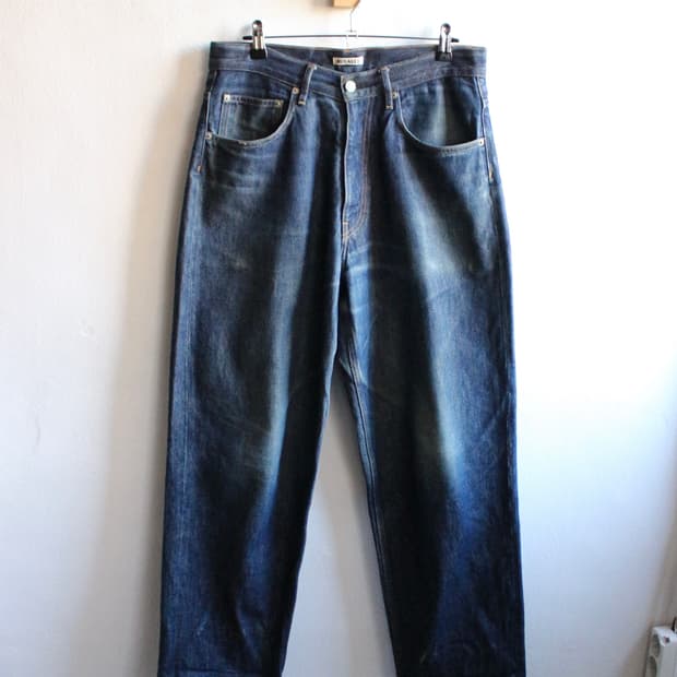 오라리 하드 트위스트 5p 와이드 데님 팬츠