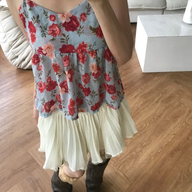 vintage flower pattern sleeveless