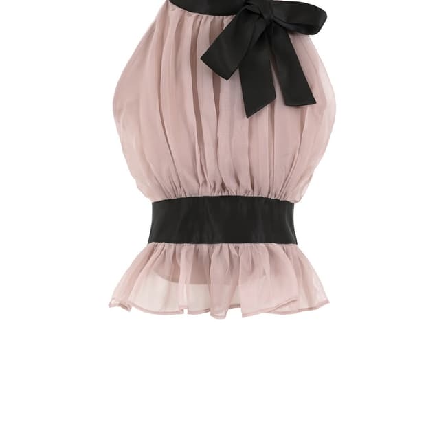 클라우드이모션 올드 새틴 홀터 블라우스