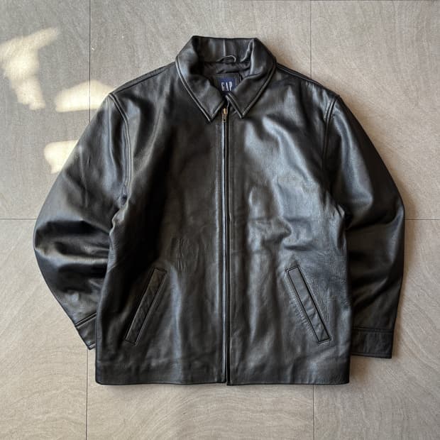 올드갭 소가죽 블랙 레더 자켓 