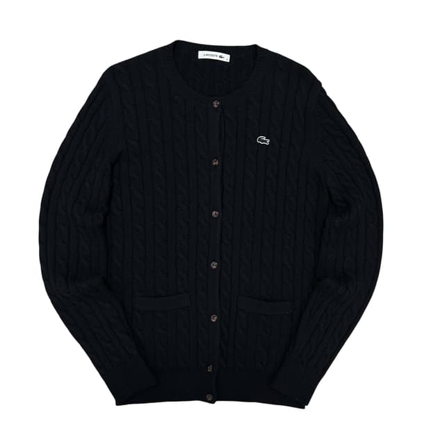 라코스테 우먼스 투포켓 케이블 가디건(36)