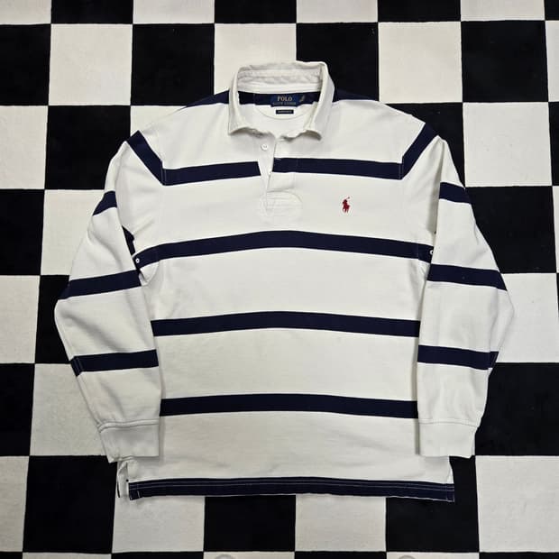 M 폴로랄프로렌 스트라이프 럭비티셔츠 