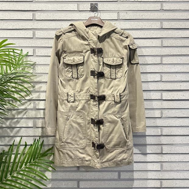 JPN VINTAGE 밀리터리 후드자켓 멀티포켓 숄더 견장 디테일 베이지