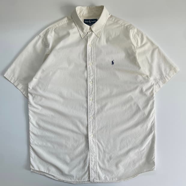 Polo  폴로 랄프로렌 자수 크림 아이보리 반팔셔츠