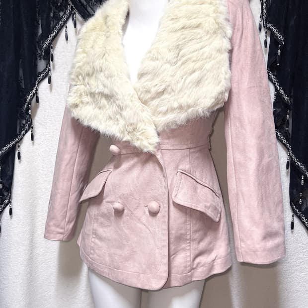 히메갸루 오네 로맨틱 로걀 인디핑크 퍼자켓 코트 윈터페어리 핀터 리즈리사