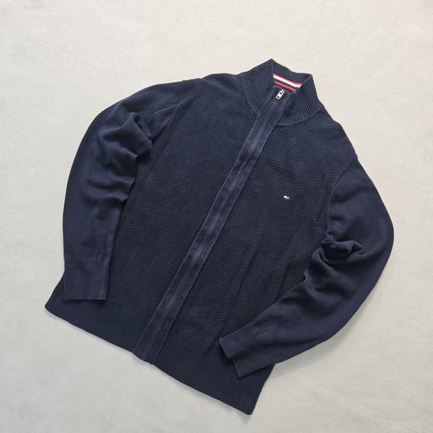 L 타미힐피거 니트 풀집업 가디건 0324Y