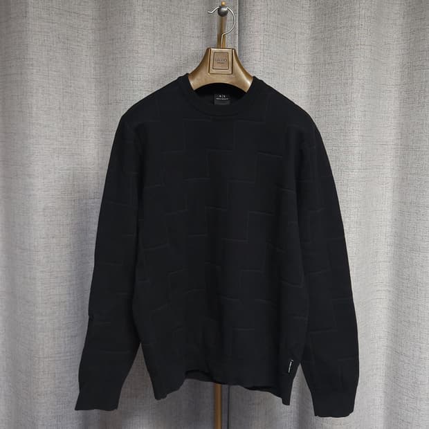 L ) A|X 아르마니 익스체인지 블랙 패턴 니트