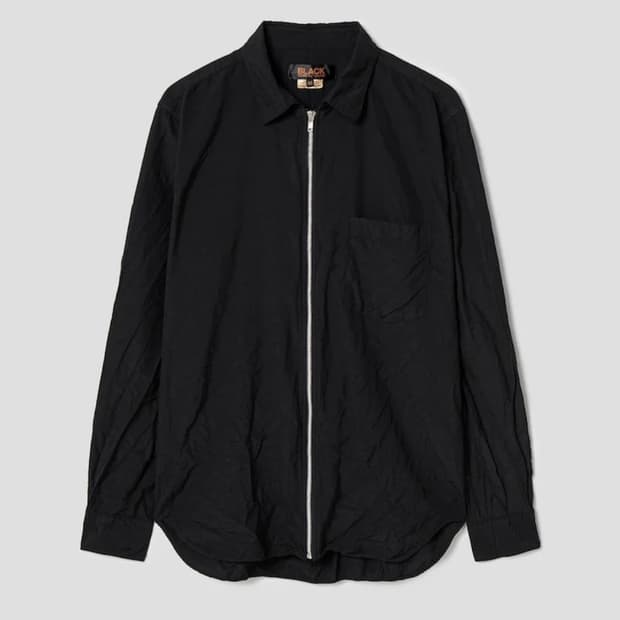 24aw 블랙 꼼데가르송 zip 셔츠 xl