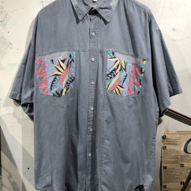 [3364]Far east denim short sleeve shirt