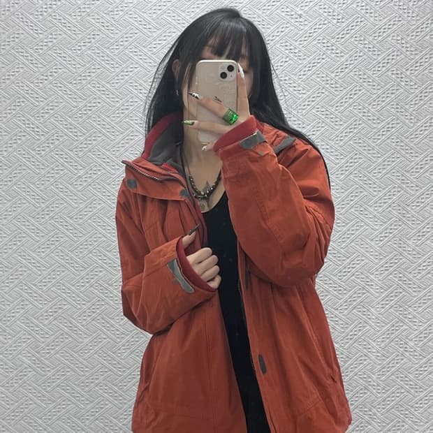 팀버랜드 빈티지 오렌지브라운 바람막이 자켓 S C08604