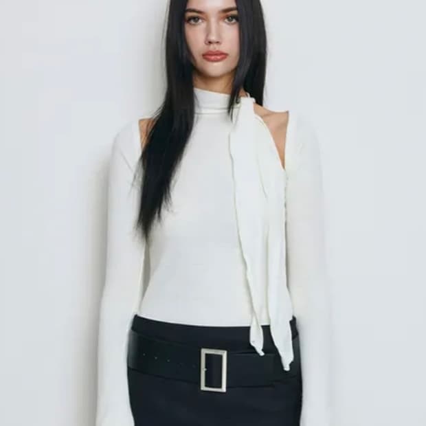 낫유어로즈 홀터 스카프 블라우스 set