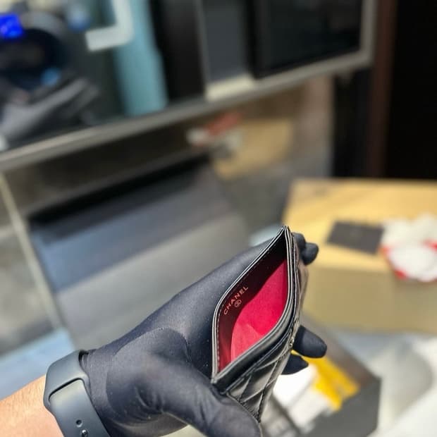  샤넬뷰티 램스킨 카드지갑 블랙 풀박스 