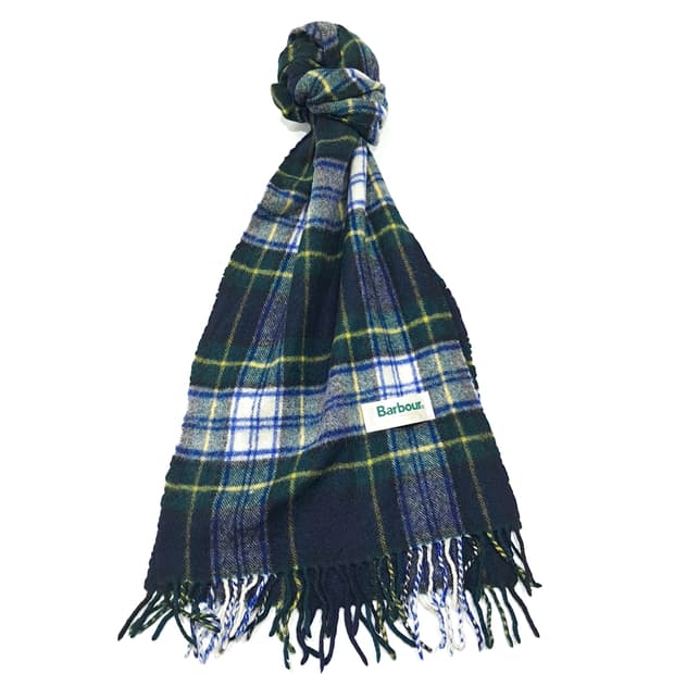 MX394 바버 스코틀랜드판 램스울 타탄 그린 머플러 목도리