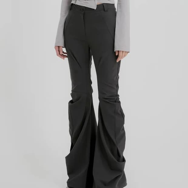 플레어업 드레이프 팬츠 챠콜