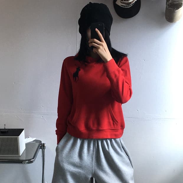 폴로 랄프로렌 빅포니 와플후드티