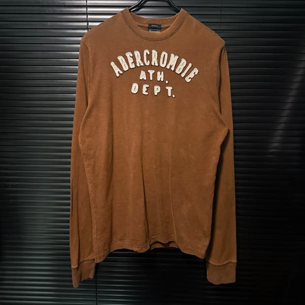 아베크롬비 브라운 갈색 긴팔 티셔츠 롱슬리브리스 y2k M 95 양홍원