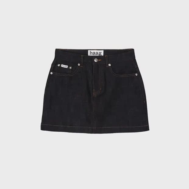 헤이그 Haag 인디고 데님 미니스커트 m