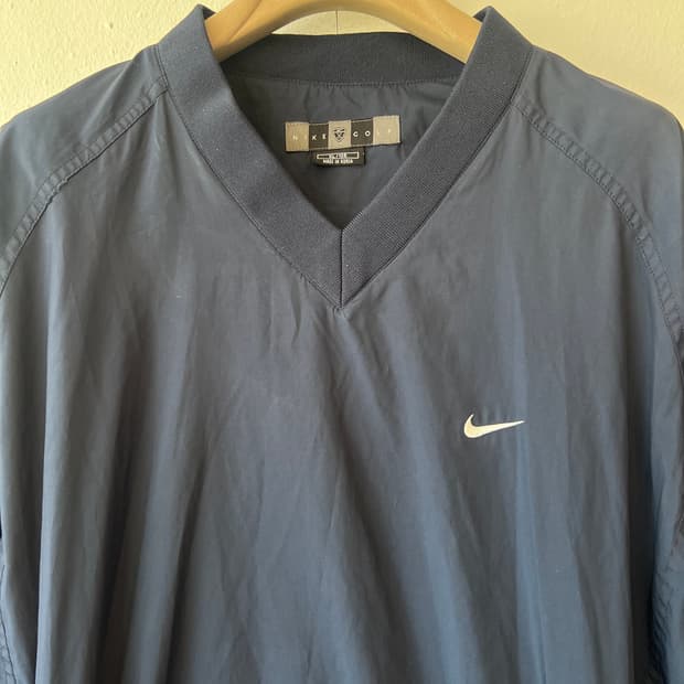 나이키골프 남성 네이비 매쉬바람막이티셔츠 브이넥티셔츠