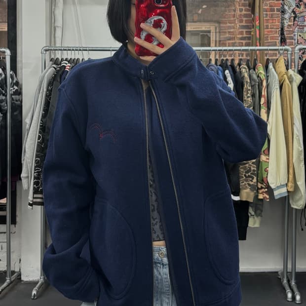 리바이스 넥버튼 울 자켓