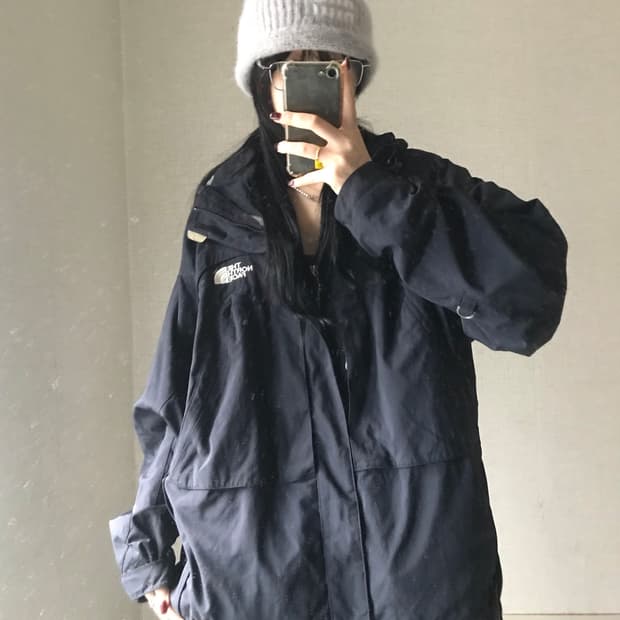 노페 블랙 오버핏 바람막이