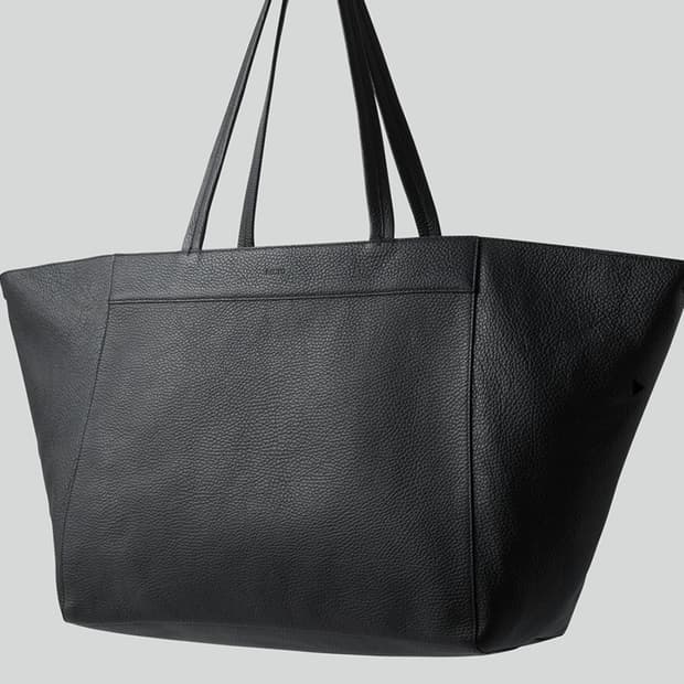 렉토(RECTO) 칼라 라지 카바스백 레더 블랙