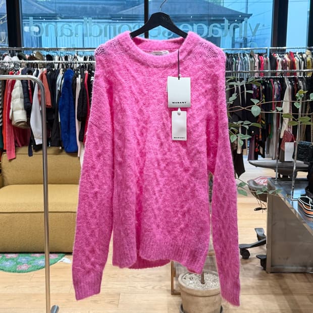 이자벨 마랑 핑크 앤슨 케이블 니트 