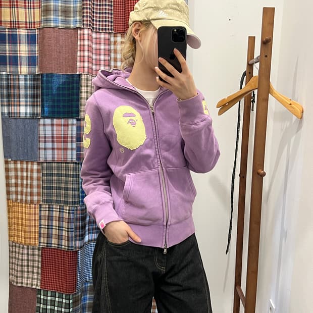 베이프 라벤더 사루 후드집업