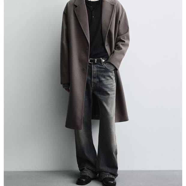 자라 코트(다크 카키,첫 사진 색상과 다름)