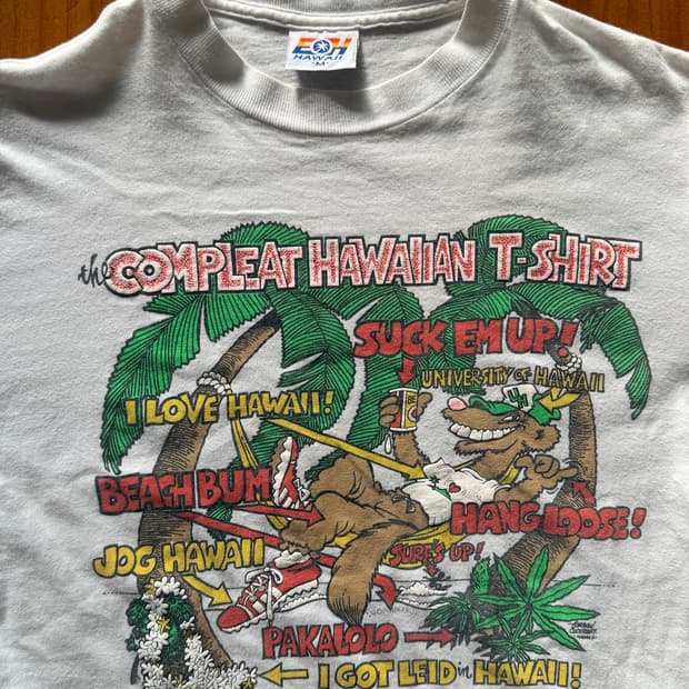 90s 싱글스티치 하와이 빈티지 그래픽 반팔
