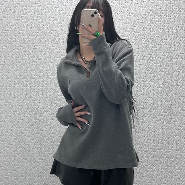 폴로 랄프로렌 모던 캐주얼 여리핏 반집업 니트 L C08687