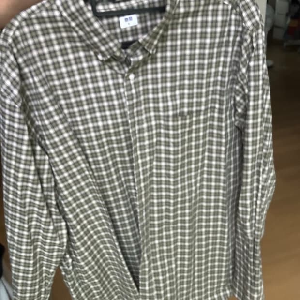 유니클로 체크셔츠 그린 xl