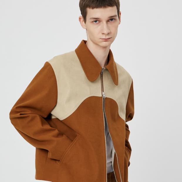 문선 유니섹스 웨스턴 스웨이드 집업 자켓 브라운