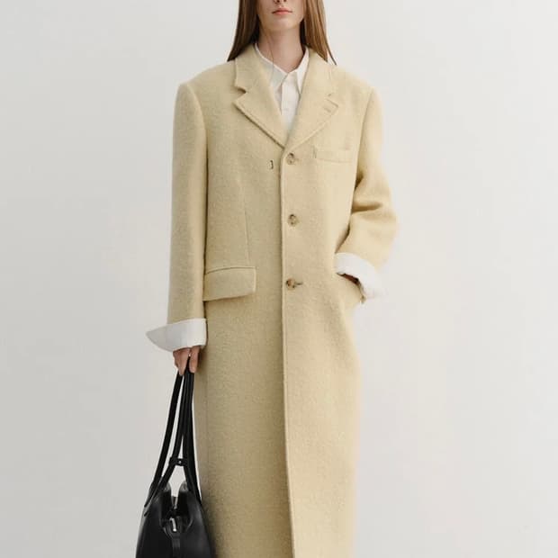 [새상품] 던스트 부클 울 코트 버터크림 S