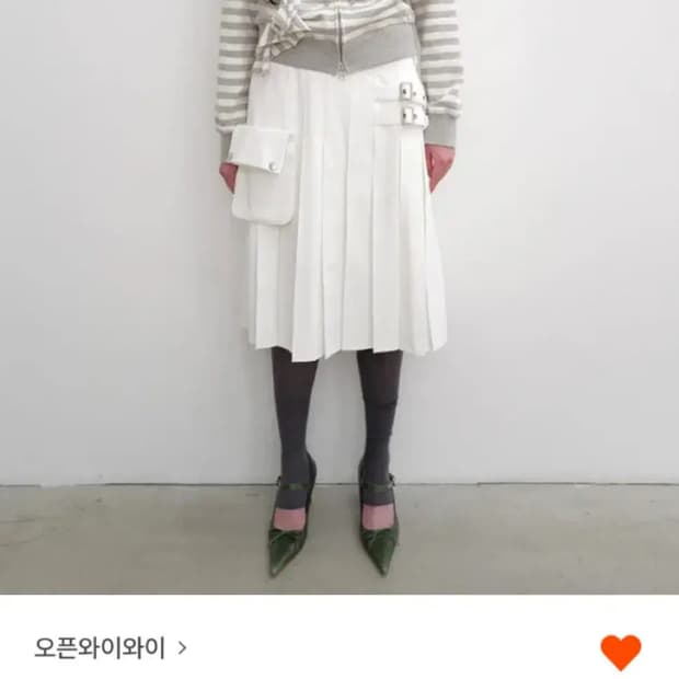 오픈와이와이 카고 포켓 킬트 스커트 화이트 s