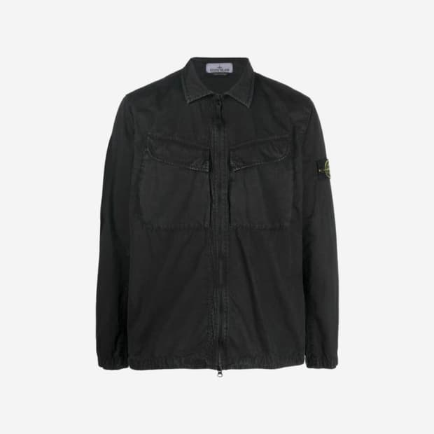 스톤 아일랜드 더블 포켓 오버셔츠 101WN 브러쉬드 코튼